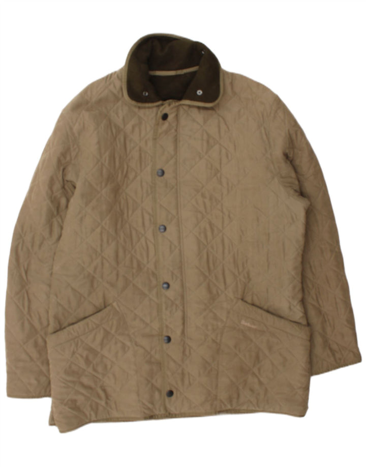Męska pikowana kurtka Barbour UK 42 XL Beżowy poliester