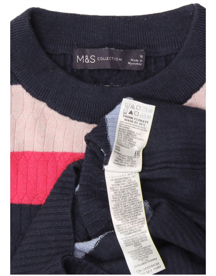 Marks & Spencer Damski Sweter z Okrągłym Dekoltem UK 10 Mały Wielokolorowy