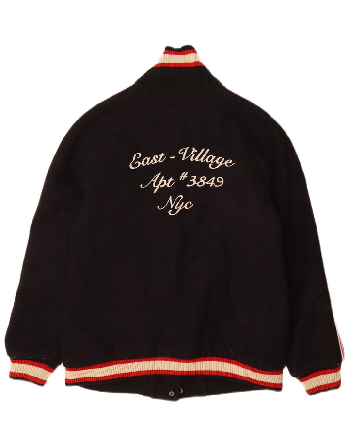 Damska kurtka Zara Trafaluc Graphic Varsity UK 16, duża, czarna, z blokami kolorów