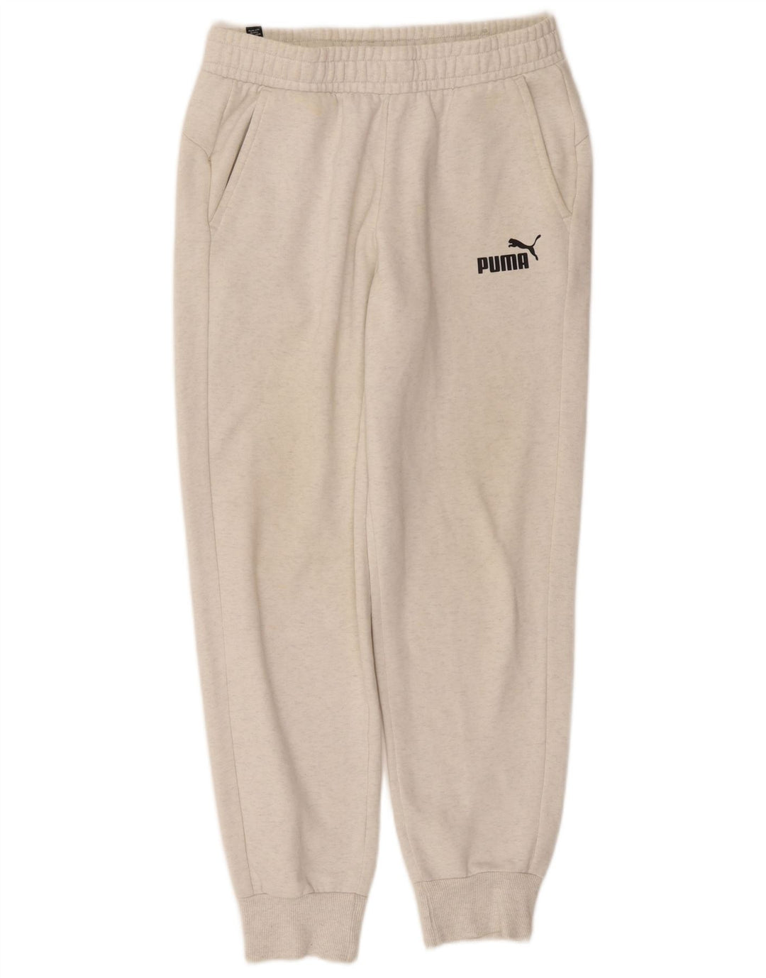 Męskie spodnie dresowe Puma Joggers, średnia biała bawełna