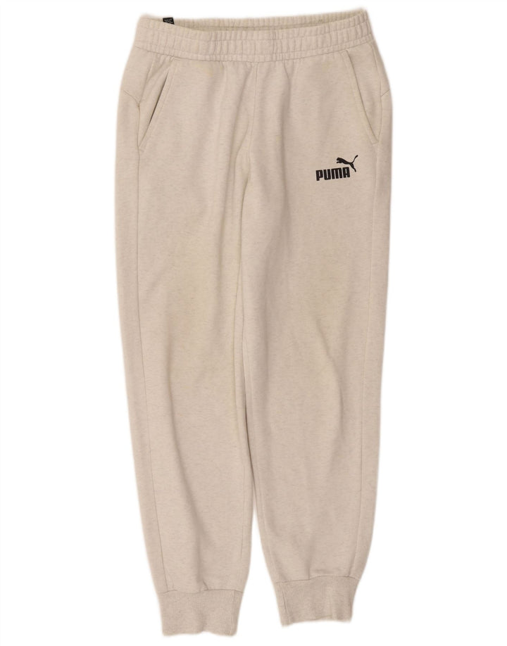 Męskie spodnie dresowe Puma Joggers, średnia biała bawełna