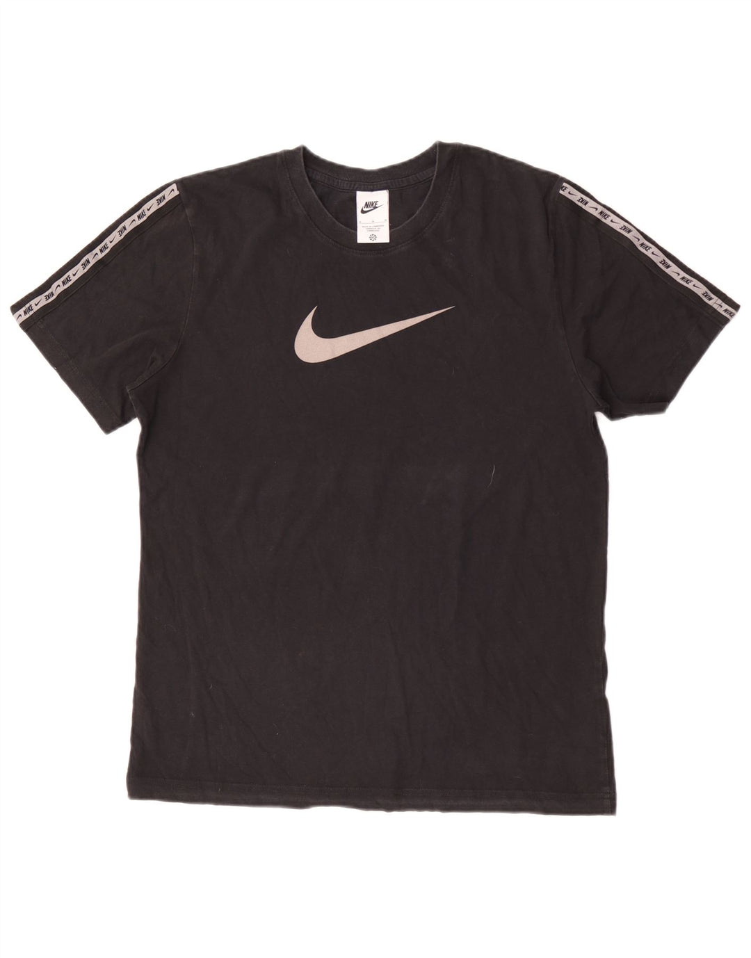 Męska koszulka z grafiką Nike, bawełniana, średnia czarna, z blokami kolorów