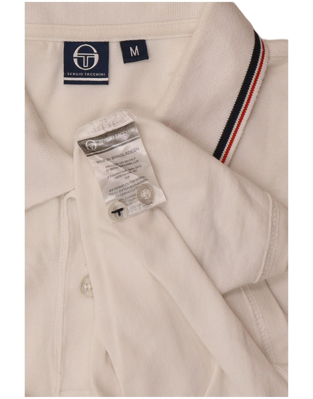 Męska koszulka polo SERGIO TACCHINI, średnia, biała, bawełniana