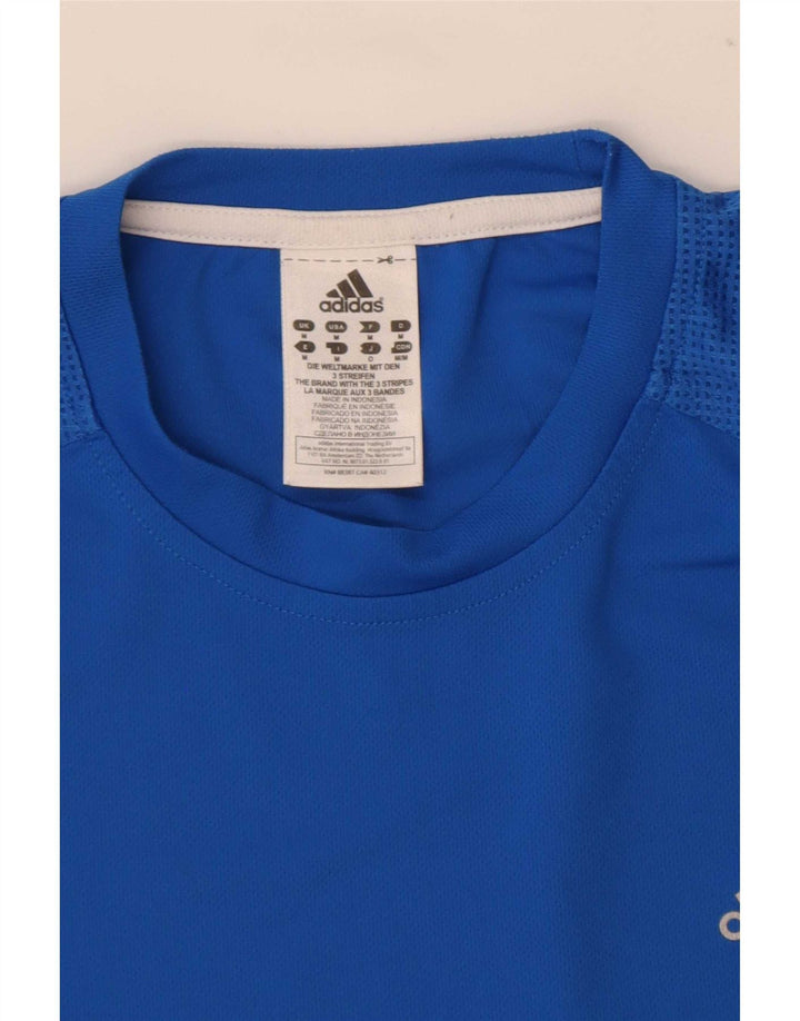 Adidas Męski T-shirt Top Średni Niebieski Poliester