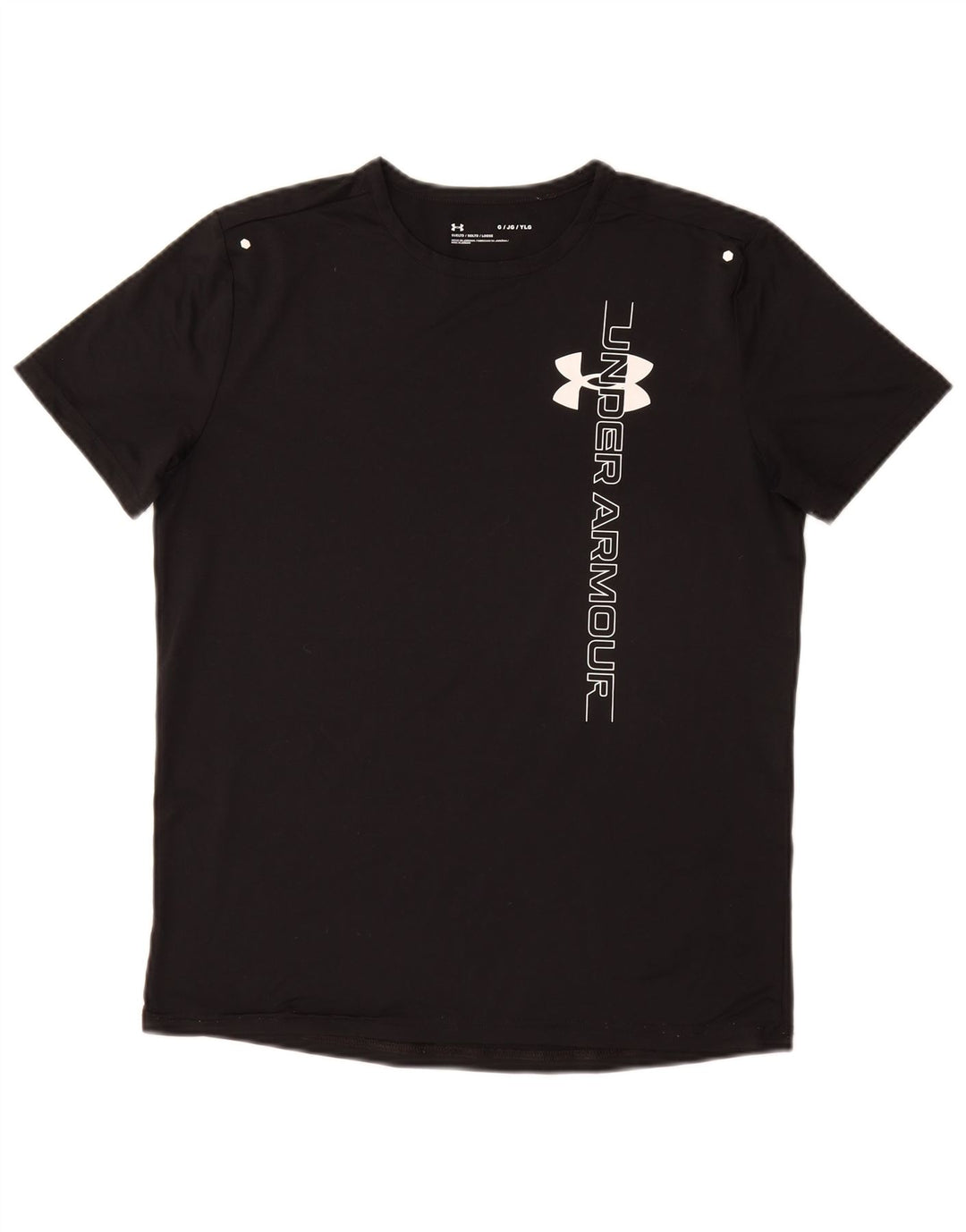 UNDER ARMOUR Chłopięcy luźny T-shirt z grafiką na 11-12 lat, duży, czarny