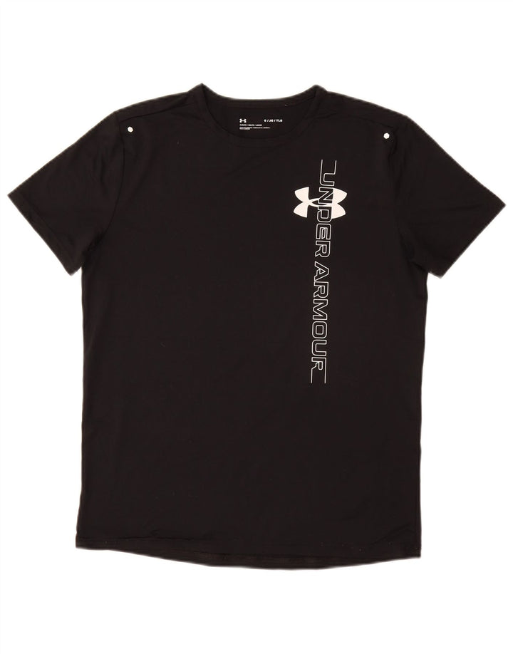 UNDER ARMOUR Chłopięcy luźny T-shirt z grafiką na 11-12 lat, duży, czarny