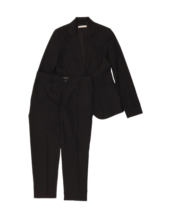 Stefanel damski 2-częściowy garnitur zapinany na 1 guzik IT 40 Small W28 L28 w czarne prążki