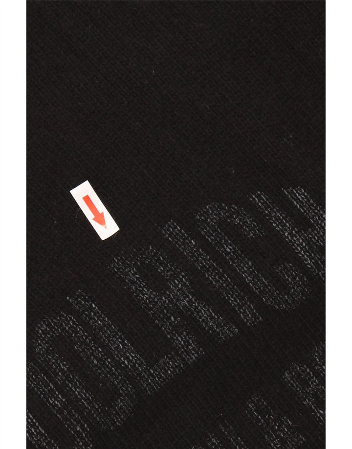 Woolrich Męski sweter z graficznym wycięciem pod szyją XL, czarna wełna