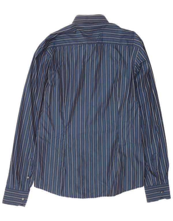 Koszula męska Valentino Inter Fit, rozmiar 17 1/2 44 XL, granatowa, bawełniana w prążki