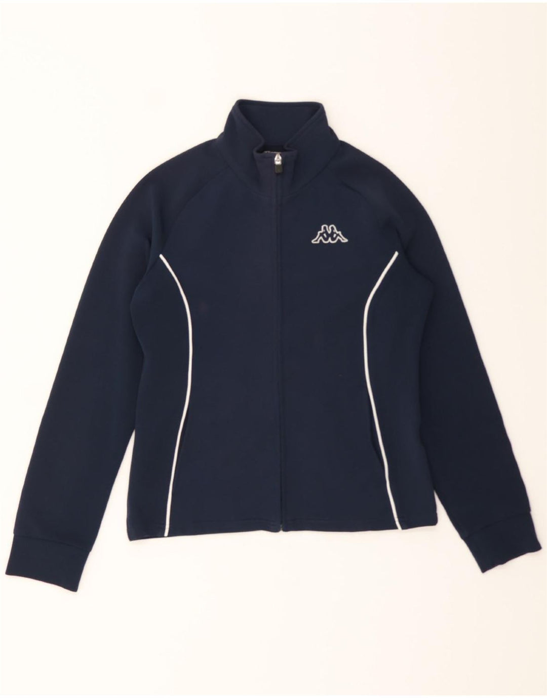 KAPPA Womens Tracksuit Top Jacket UK 10 Small Navy Blue Polyester Vintage Kappa and Second-Hand Kappa from Messina Hembry 