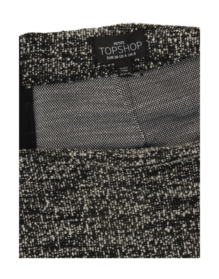 Damska spódniczka mini Topshop UK 8 Small W27 Czarny, nakrapiany poliester
