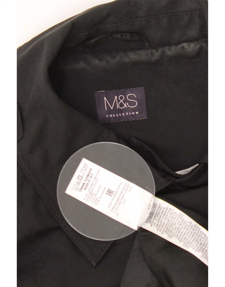 Marks & Spencer Damski trencz UK 16, duży, czarny poliester