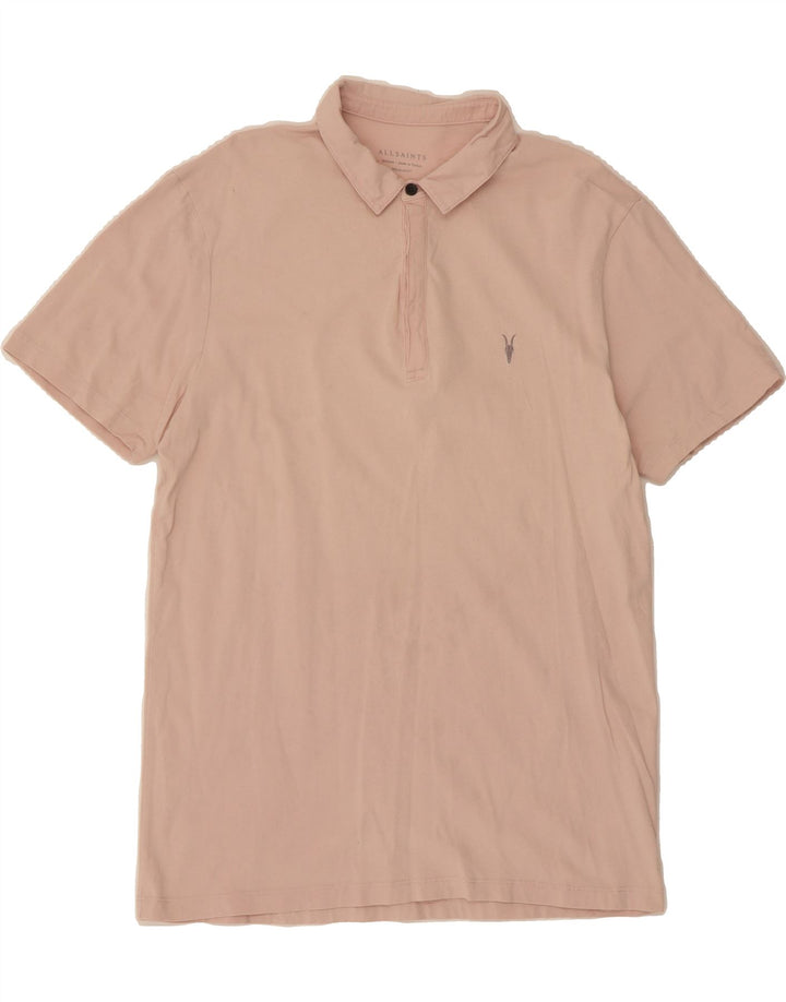 ALL SAINTS Mens Polo Shirt Medium Pink Cotton Vintage All Saints and Second-Hand All Saints from Messina Hembry 