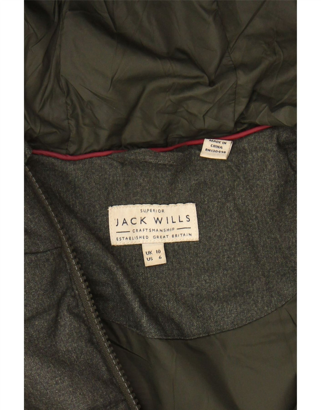 JACK WILLS Womens Hooded Padded Jacket UK 10 Small Green