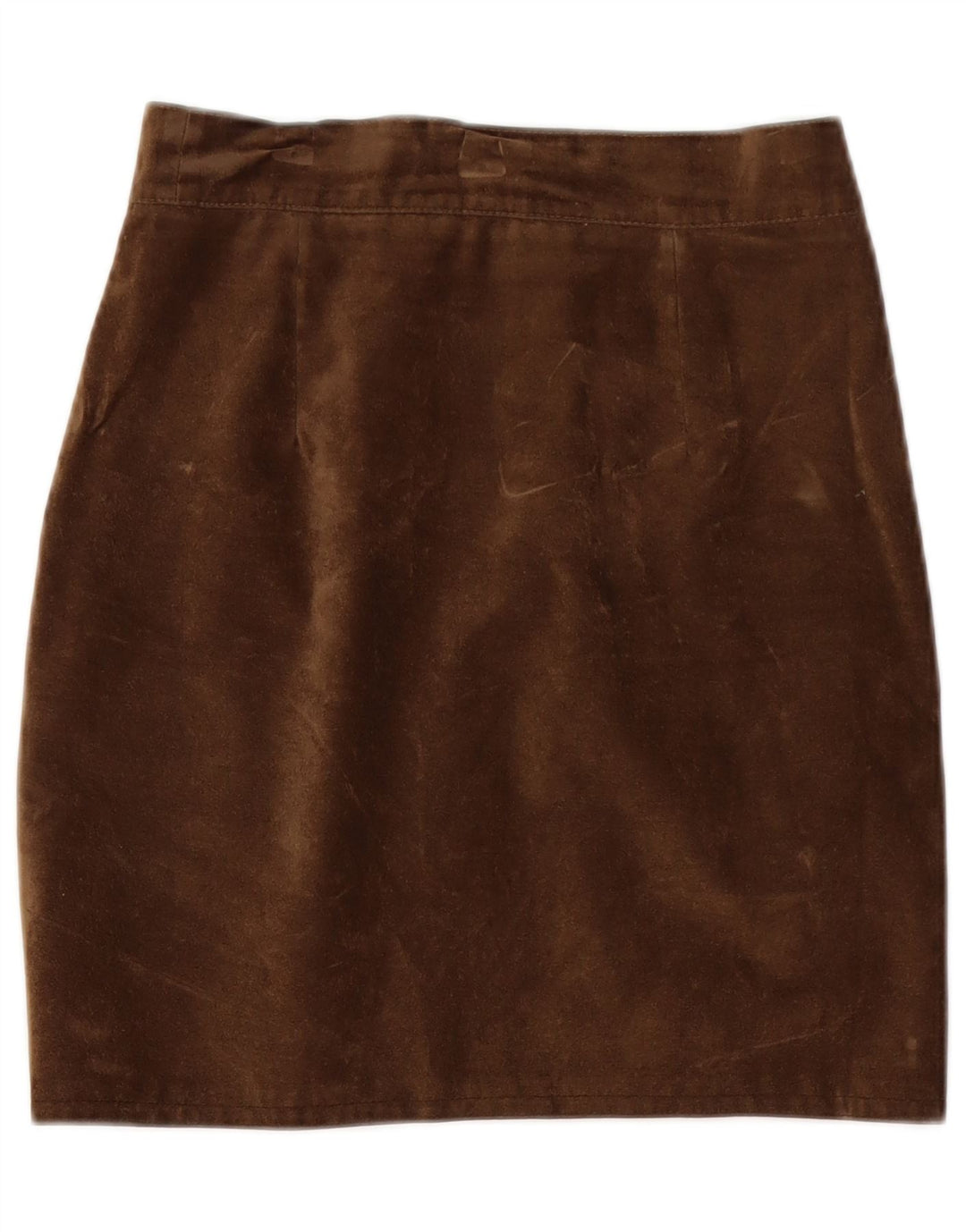 Vintage damska zamszowa spódnica ołówkowa W26 Small Brown