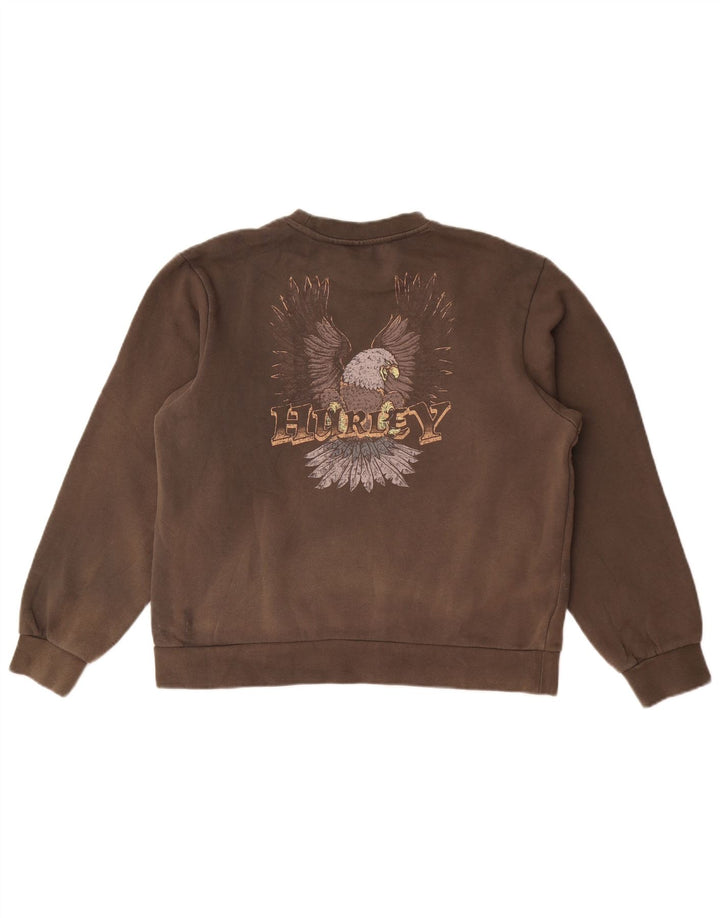 Męska bluza z grafiką Hurley XS, brązowa, bawełniana