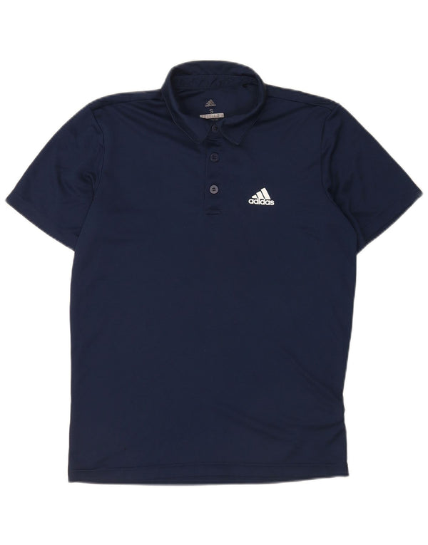 Męska koszulka polo Adidas Climalite, mała, granatowa, z poliestru