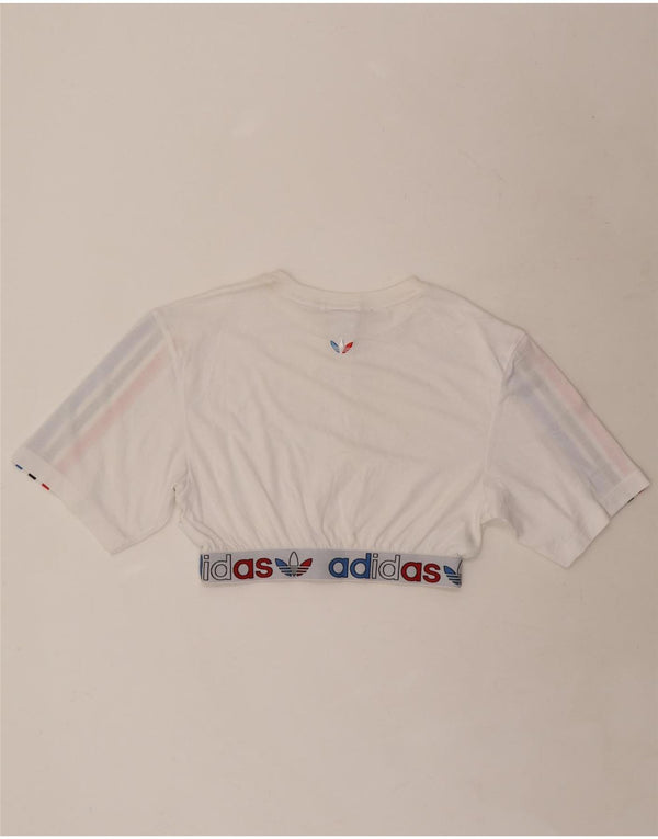 Damska koszulka Adidas Crop Graphic Top UK 8 Small White Colorblock