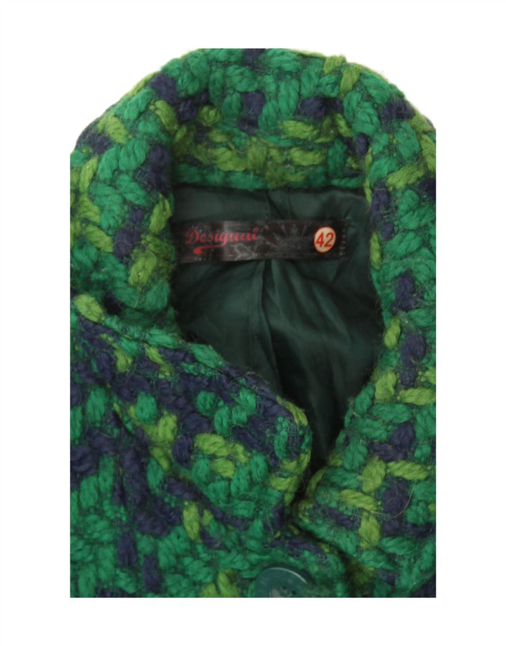 Desigual damski płaszcz EU 42 w dużą zieloną kratkę