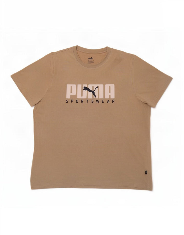 Męski T-shirt z grafiką Puma XL, beżowy