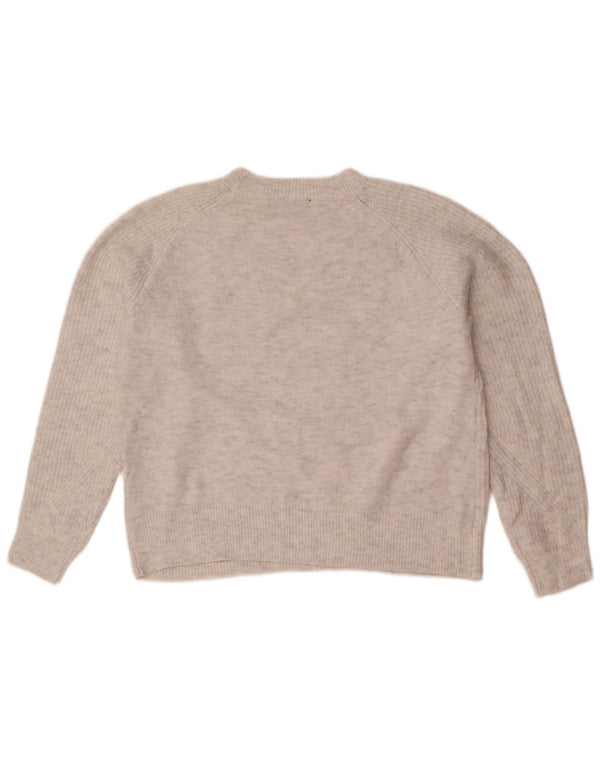 Marks & Spencer Damski sweter z okrągłym dekoltem, UK 14, średni szary akryl