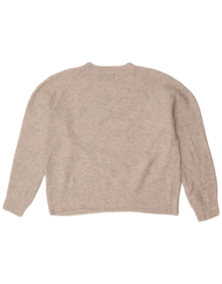 Marks & Spencer Damski sweter z okrągłym dekoltem, UK 14, średni szary akryl