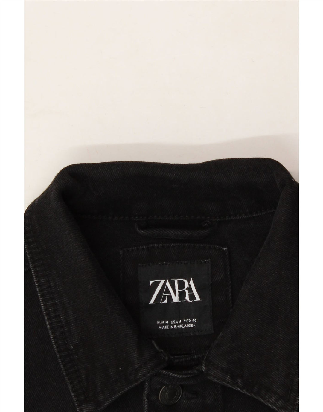 ZARA Womens Denim Jacket UK 14 Medium Black Cotton Vintage Zara and Second-Hand Zara from Messina Hembry 