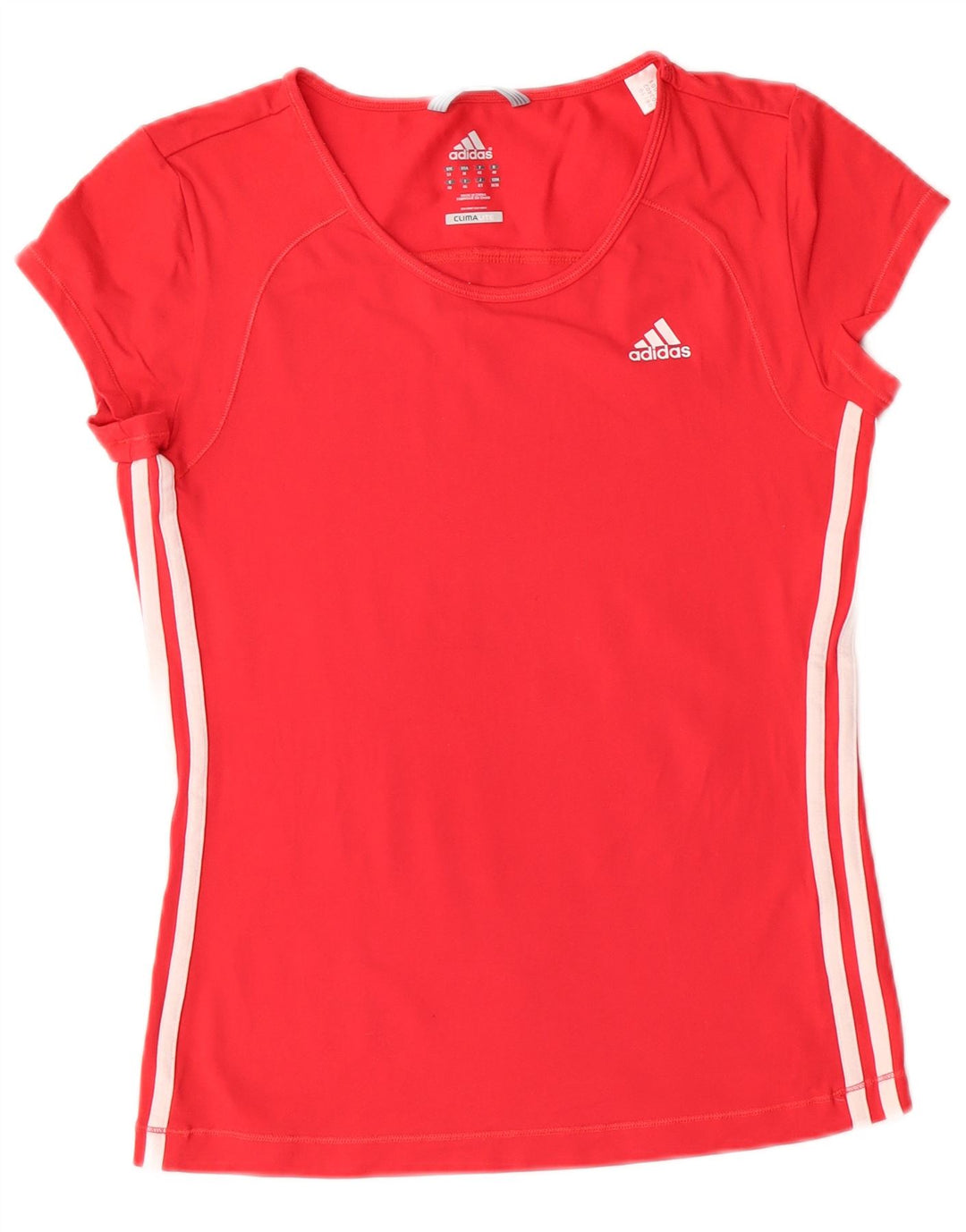 ADIDAS Womens Climalite T-Shirt Top UK 14 Medium Red Polyamide