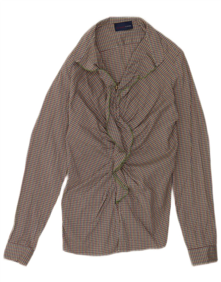 Damska bluzka z falbanką Trussardi Jeans, UK 6 XS, wielokolorowa