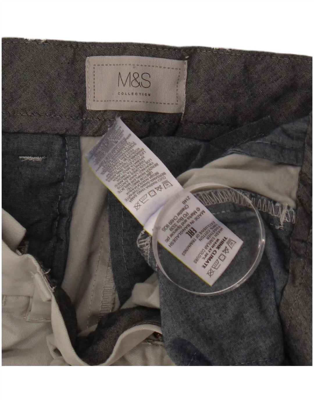 Męskie spodenki Chino Marks & Spencer W34, duże, szare, bawełniane