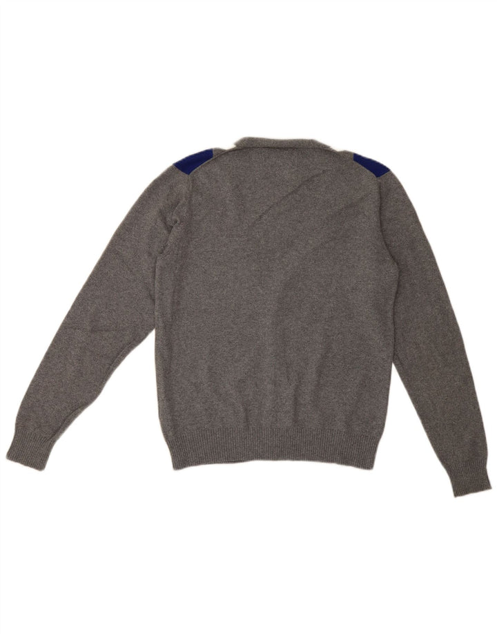 Męski sweter rozpinany Sun68, mały, szary, wykonany z tkaniny argyle/diamentowej bawełny