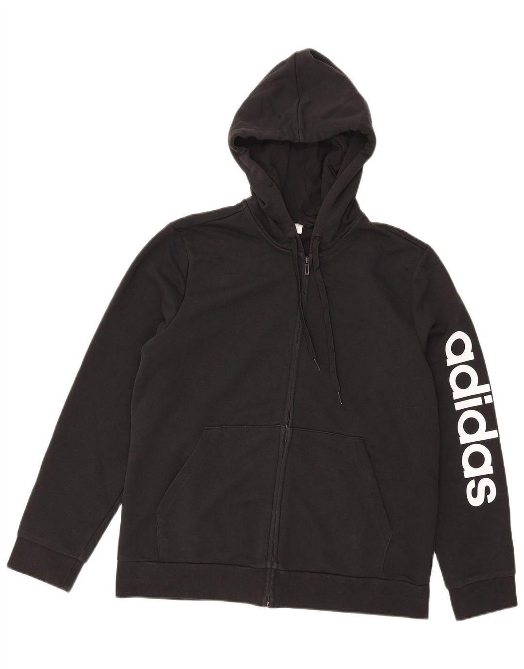 Męski sweter Adidas z grafiką i zamkiem błyskawicznym, duży, czarny