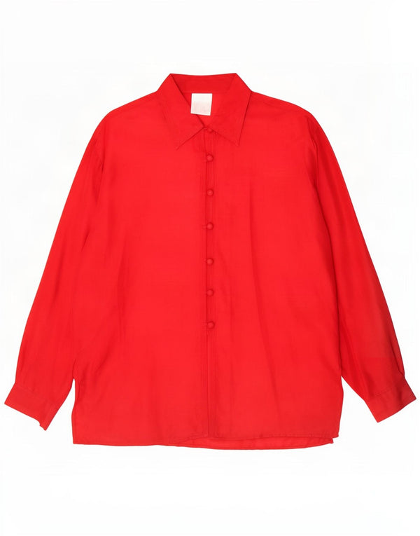 Vintage damska bluzka oversize UK 10 Small Red Silk