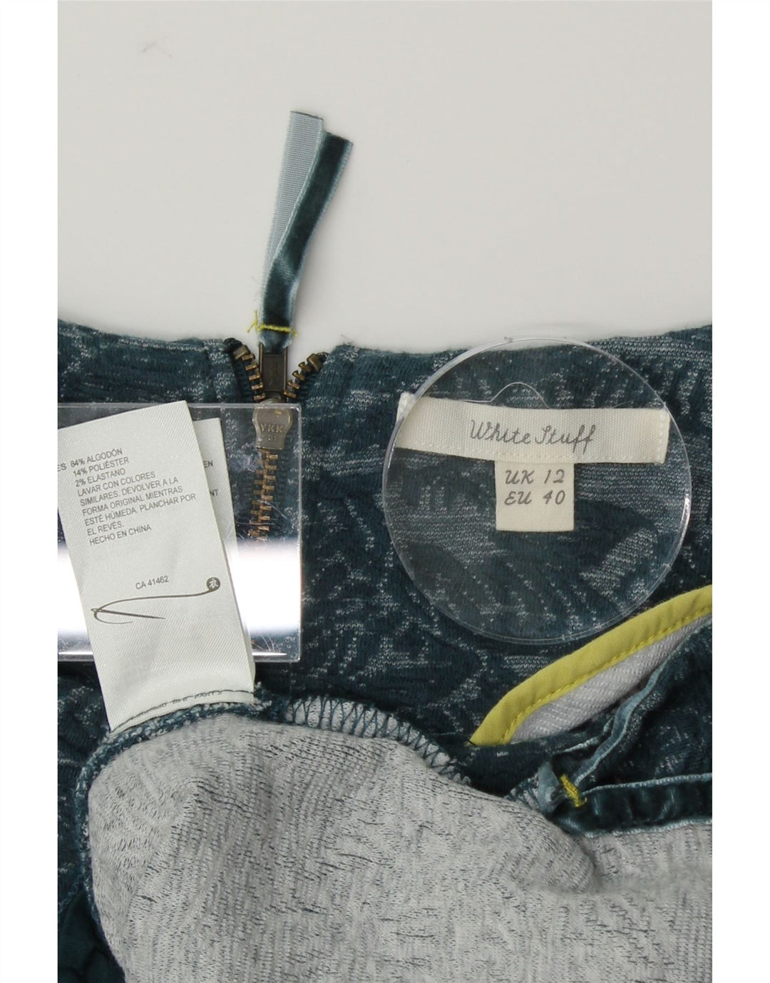 WHITE STUFF Womens Abstract Pattern Jumper Dress UK 12 Medium Turquoise Vintage White Stuff and Second-Hand White Stuff from Messina Hembry 