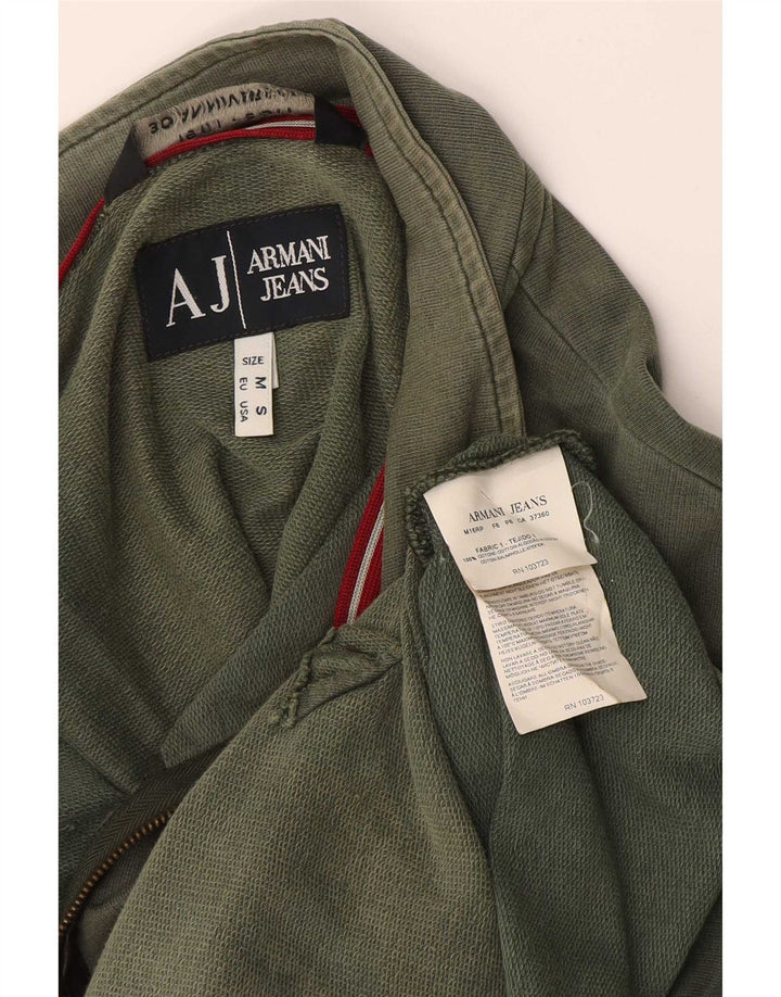Męska kurtka dresowa Armani Jeans, średnia zielona bawełna