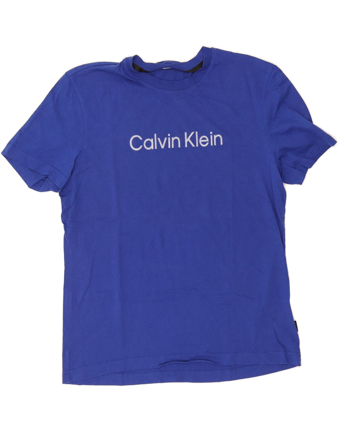 CALVIN KLEIN Mens Graphic T-Shirt Top Small Blue Cotton Vintage Calvin Klein and Second-Hand Calvin Klein from Messina Hembry 
