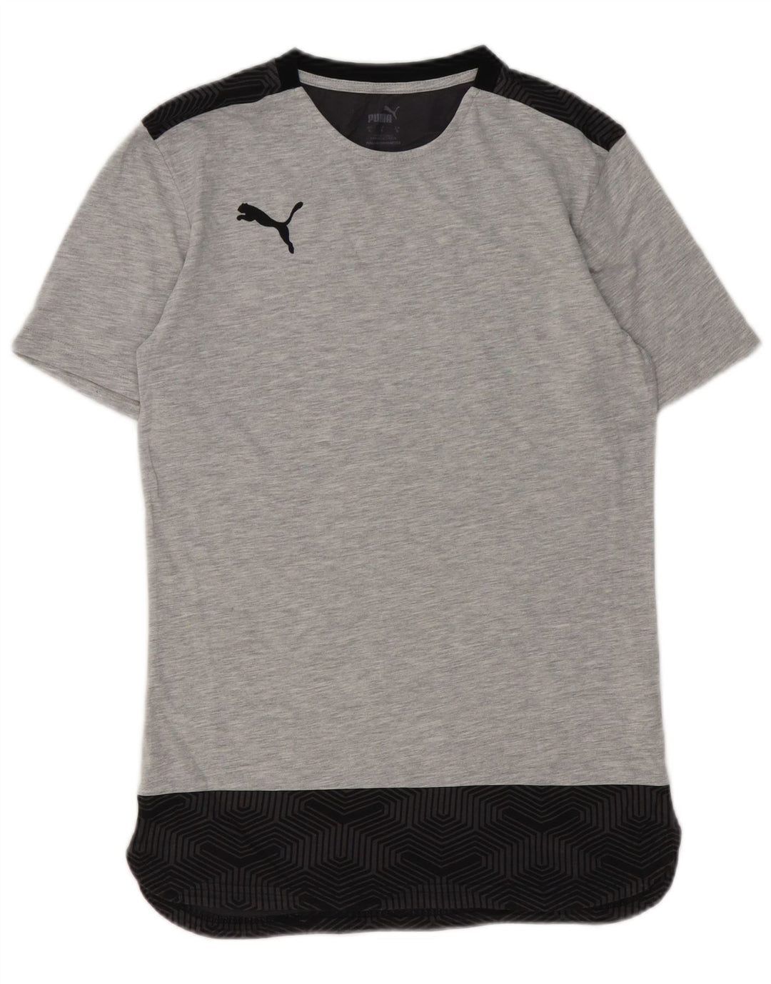 T-shirt męski Puma, mały, szary, geometryczny, bawełniany