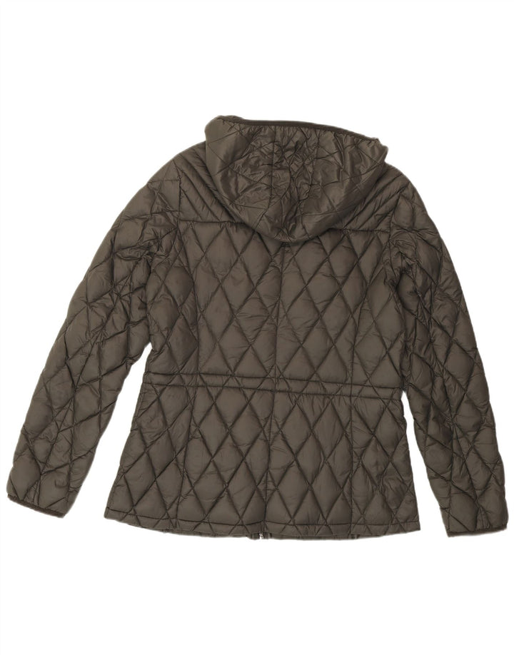 Damska wyściełana kurtka z kapturem MICHAEL KORS UK 14 Średni szary nylon