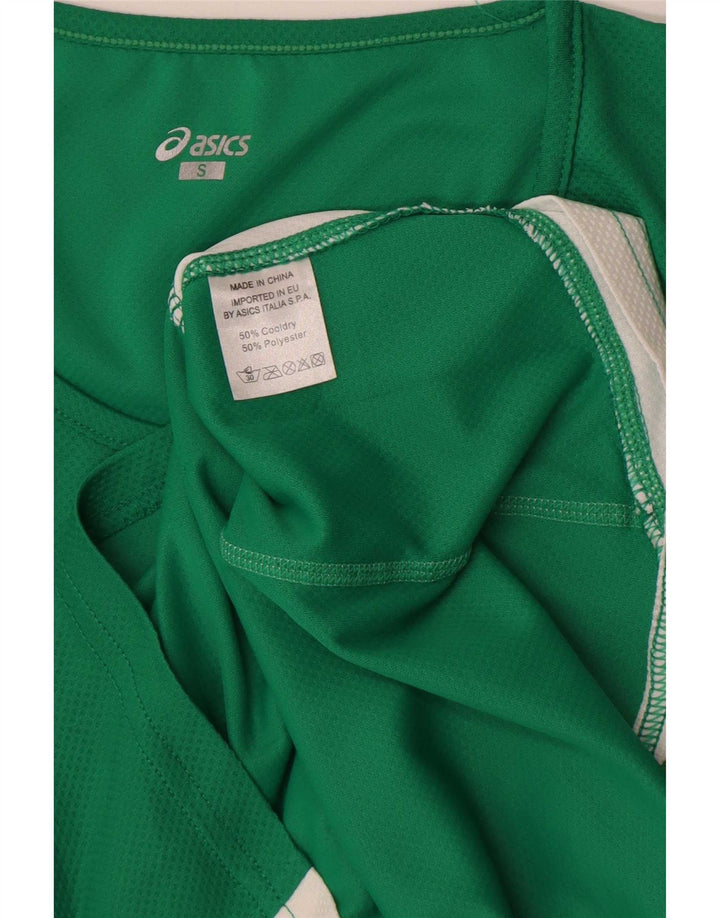 Męska kamizelka Asics z grafiką, mała, zielona, z blokami kolorów