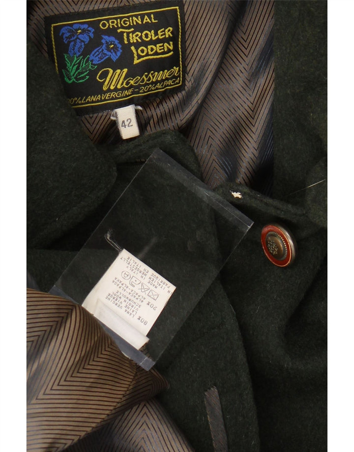 Damski płaszcz oversize z kapturem MOESSMER IT 42 Średnia zielona wełna