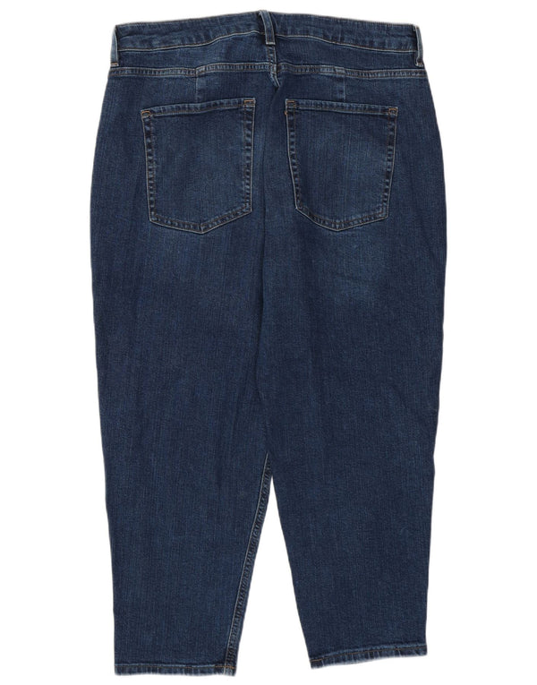 Marks & Spencer Damskie jeansy Mom Cropped UK 16 Large W36 L25 Niebieskie bawełniane