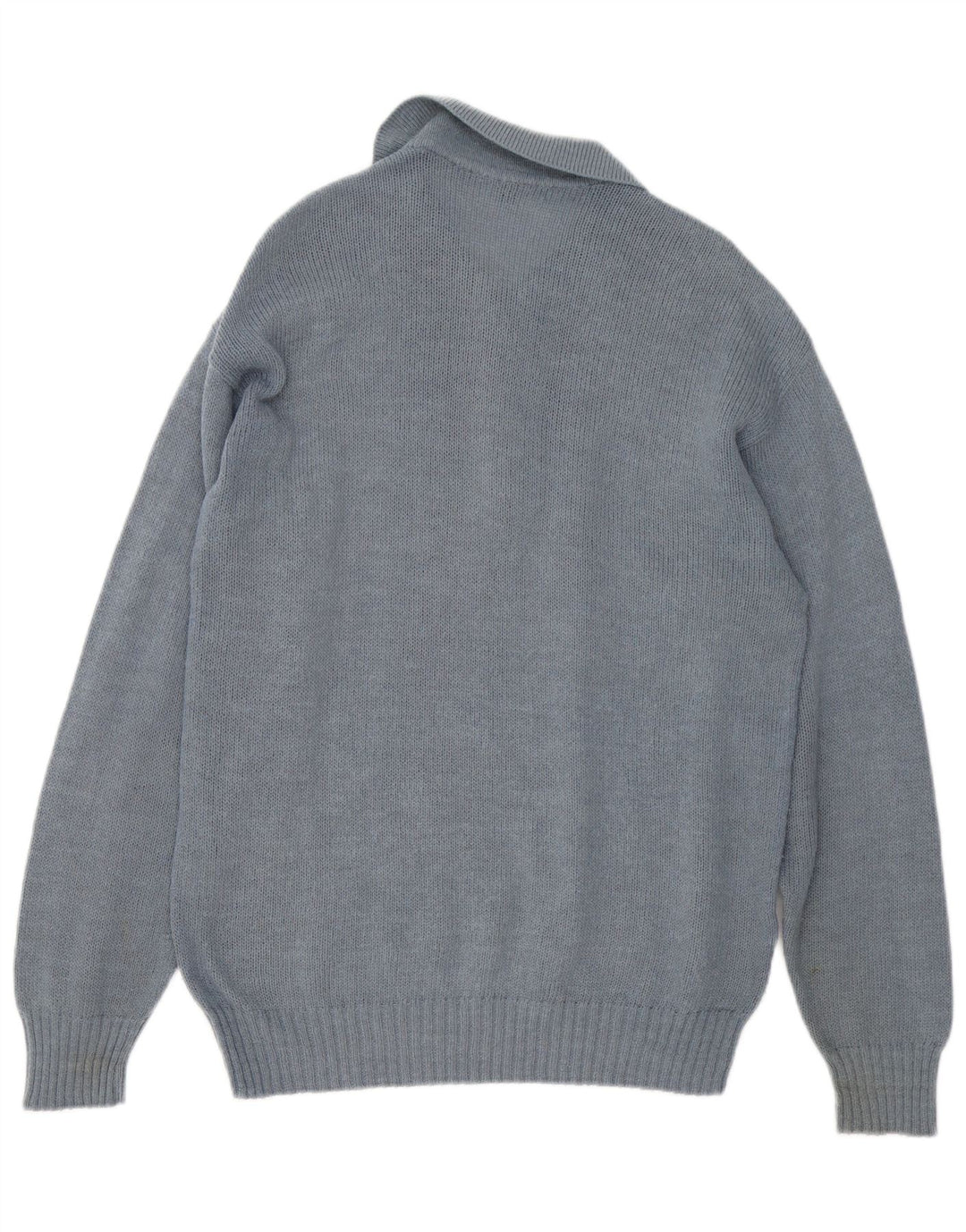 Męski sweter z dekoltem w stylu vintage, średnioszary, geometryczny, wełniany alpaka