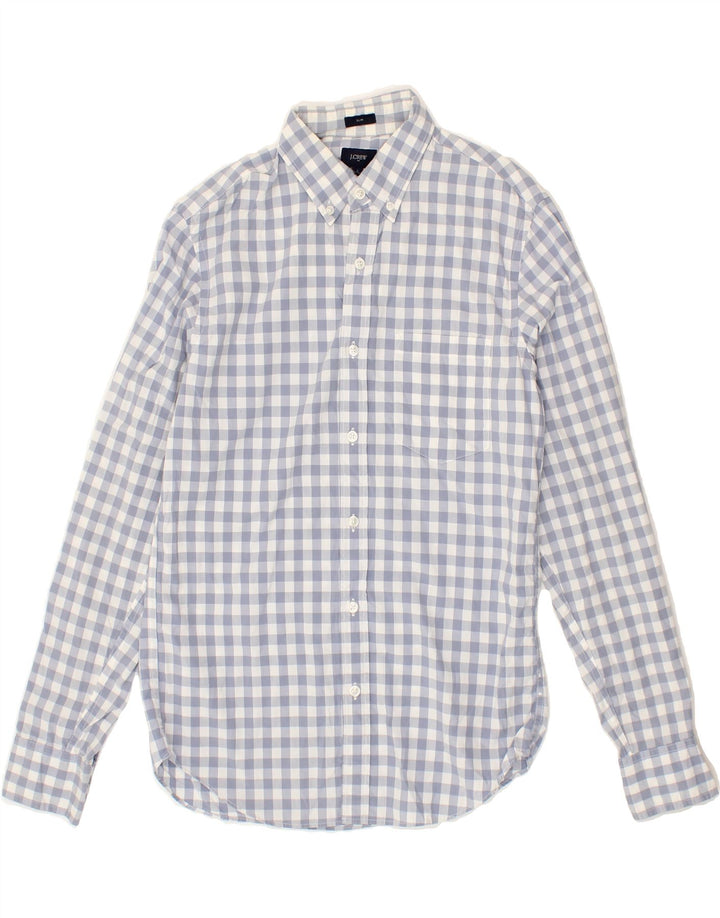 J. CREW Mens Slim Shirt Small Blue Gingham Cotton Vintage J. Crew and Second-Hand J. Crew from Messina Hembry 