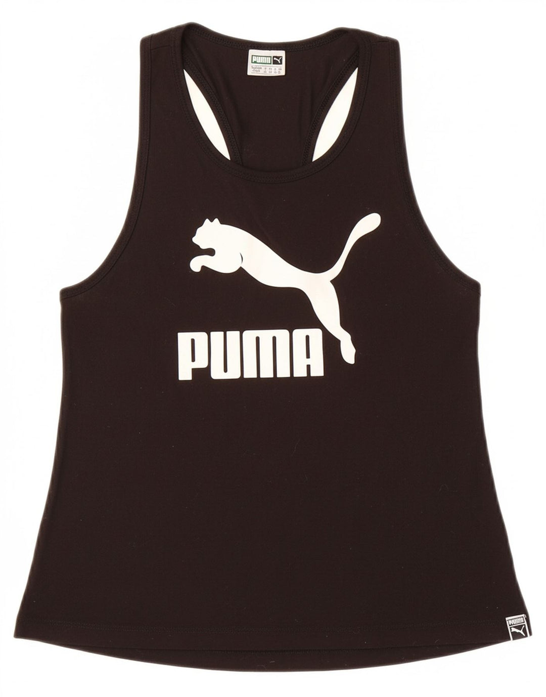 PUMA Womens Graphic Vest Top UK 8 Small Black