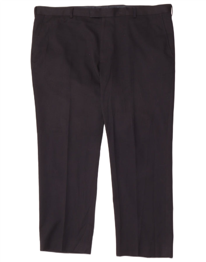 Męskie spodnie garniturowe Marks & Spencer Regular Straight W42 L29 Granatowe