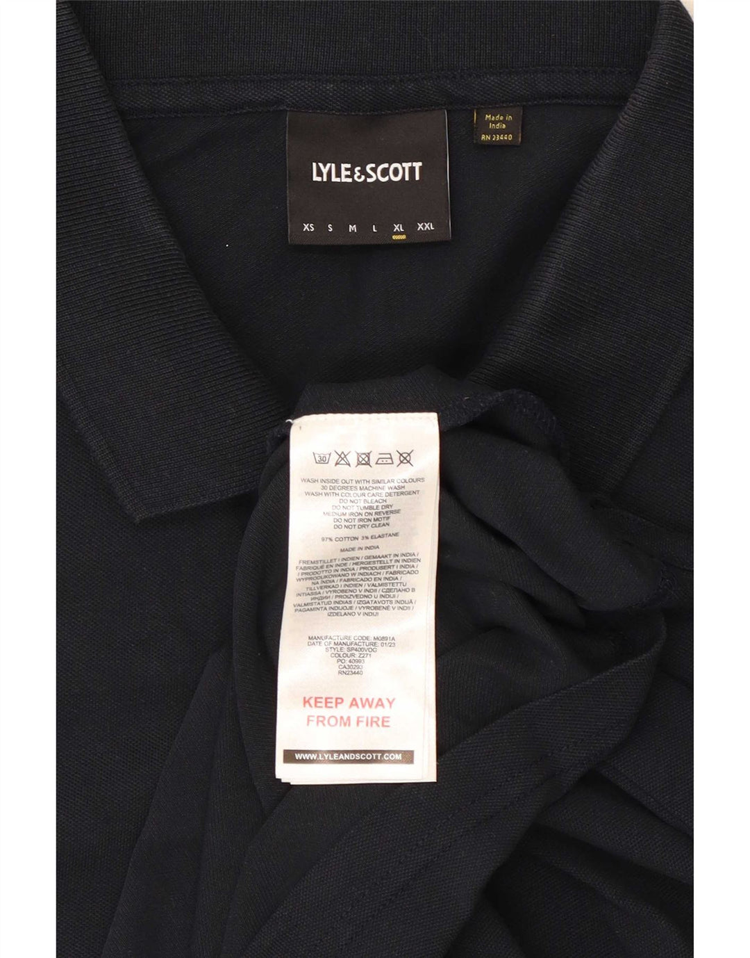 Męska koszulka polo Lyle & Scott XL, granatowa, bawełniana