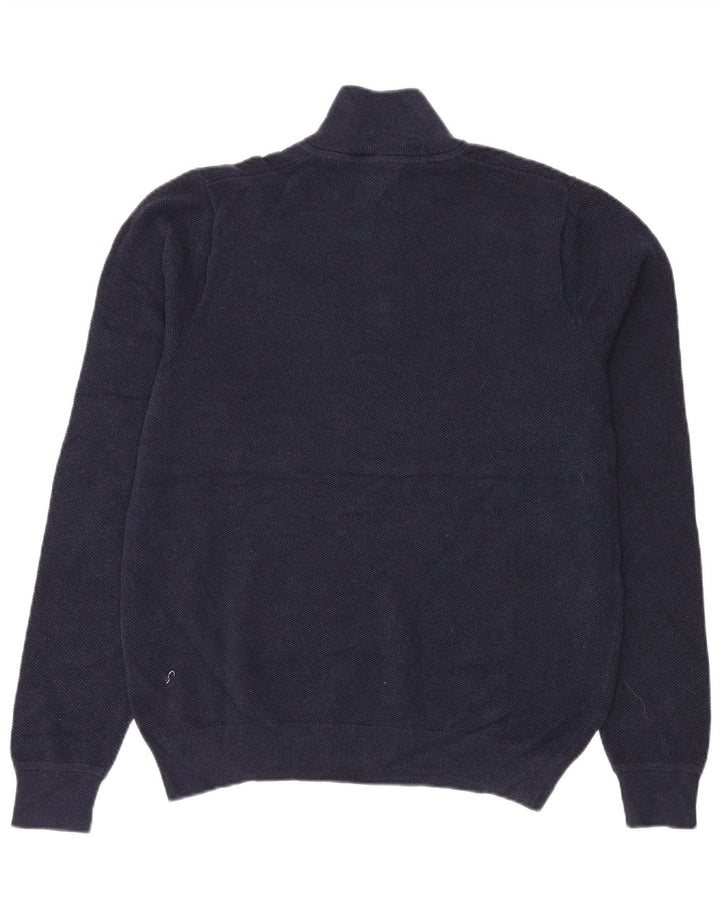Męski sweter z zamkiem błyskawicznym John Lewis, duży, granatowy, bawełniany