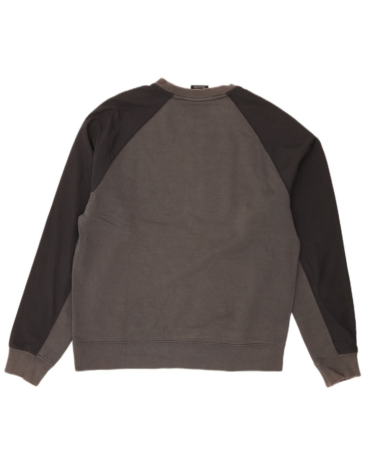 Męska bluza Nike z grafiką, bawełniana, średnioszara, z blokami kolorów