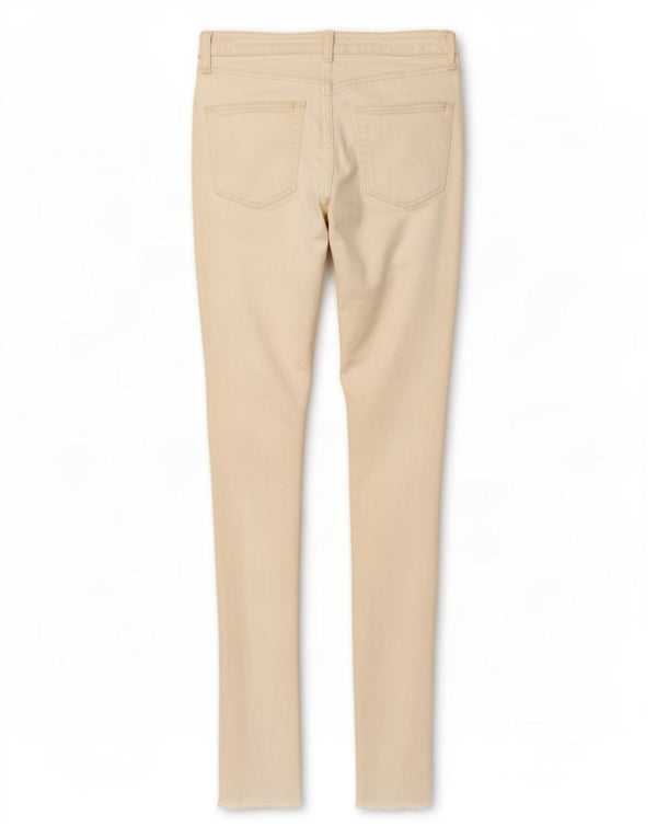 Damskie jeansy Skinny firmy Topshop Jamie Distressed W30 L29 w kolorze złamanej bieli, bawełniane
