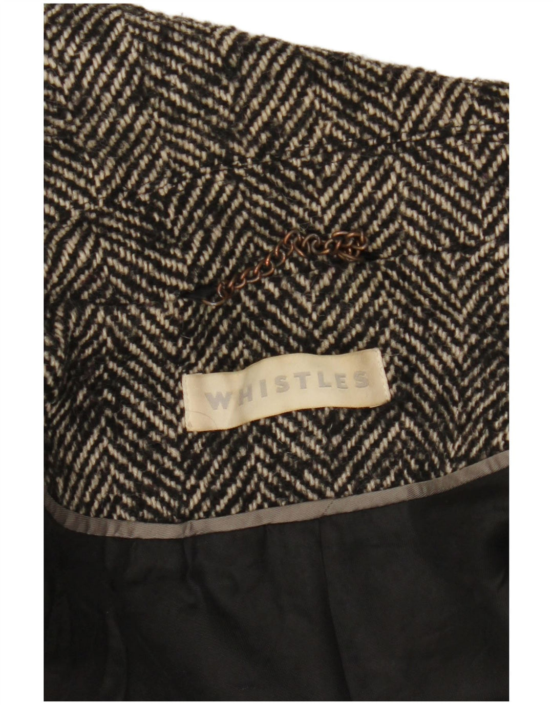 Whistles Damski płaszcz oversize UK 8 Small, szary, wełniany w jodełkę